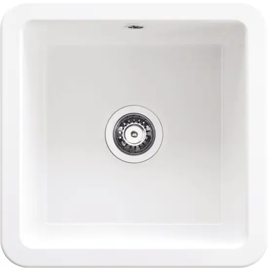 LUMI zlewozmywak ceramiczny 1-komorowy  45,7 x 45,7 x 22,8 cm  biały